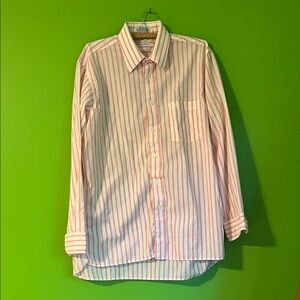 Vintage pink and white striped Christian Dior men’s shirt large 16 34 35